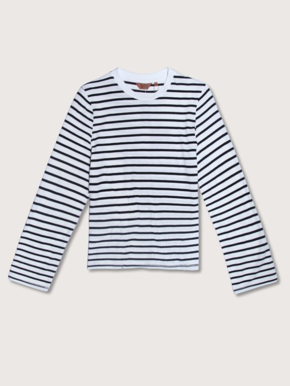 Jamie Haller The Striped Capital T-Shirt Black White Stripe Long Sleeve in Small